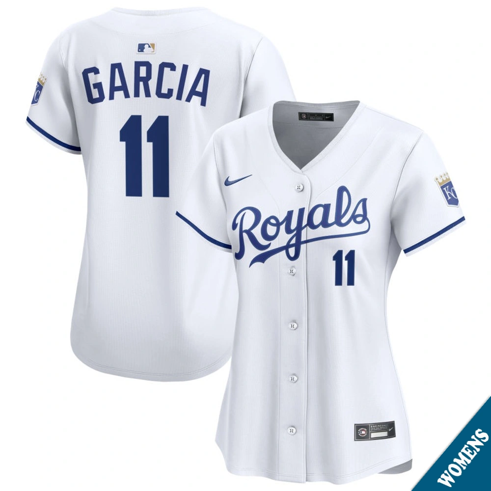 Women's Kansas City Royals Maikel Garcia #11 Home White Limited Jersey