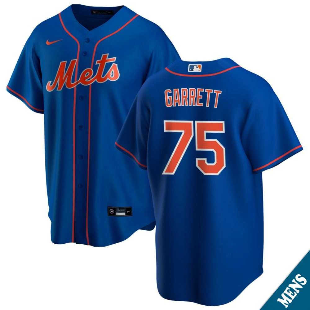 Men's New York Mets Reed Garrett #75 Royal Alternate Replica Jersey