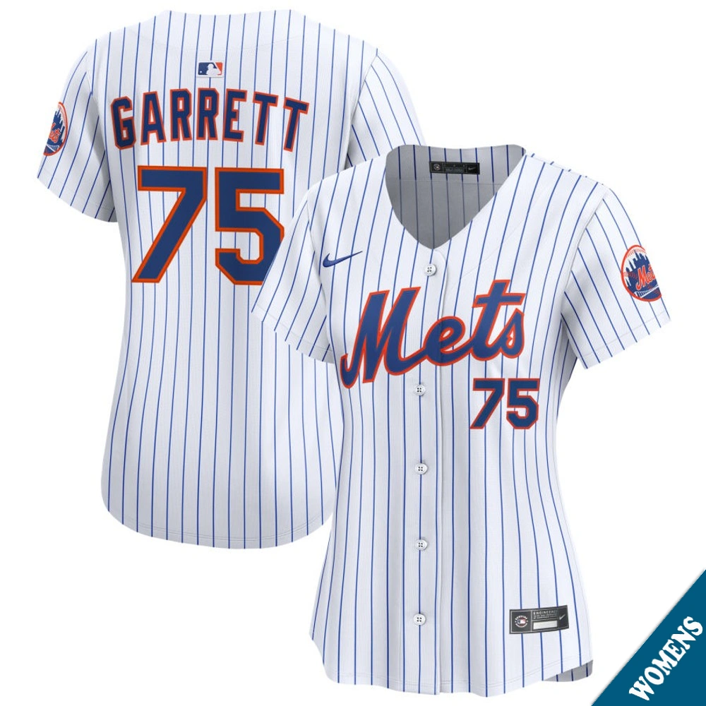 Women's New York Mets Reed Garrett #75 Home White Limited Jersey