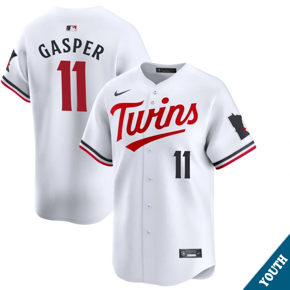 Youth Minnesota Twins Mickey Gasper #11 Home White Limited Jersey