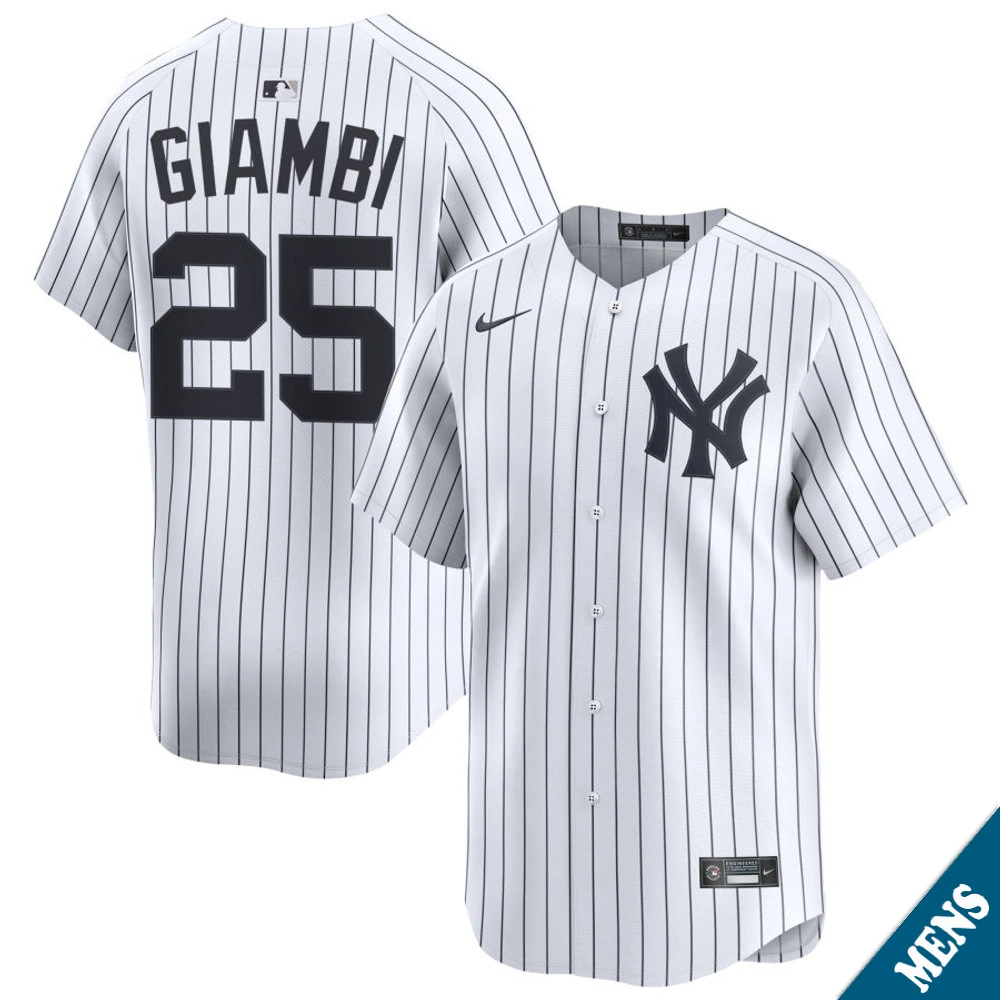 Men's New York Yankees Jason Giambi #25 Home White Limited Former Player‌ Jersey