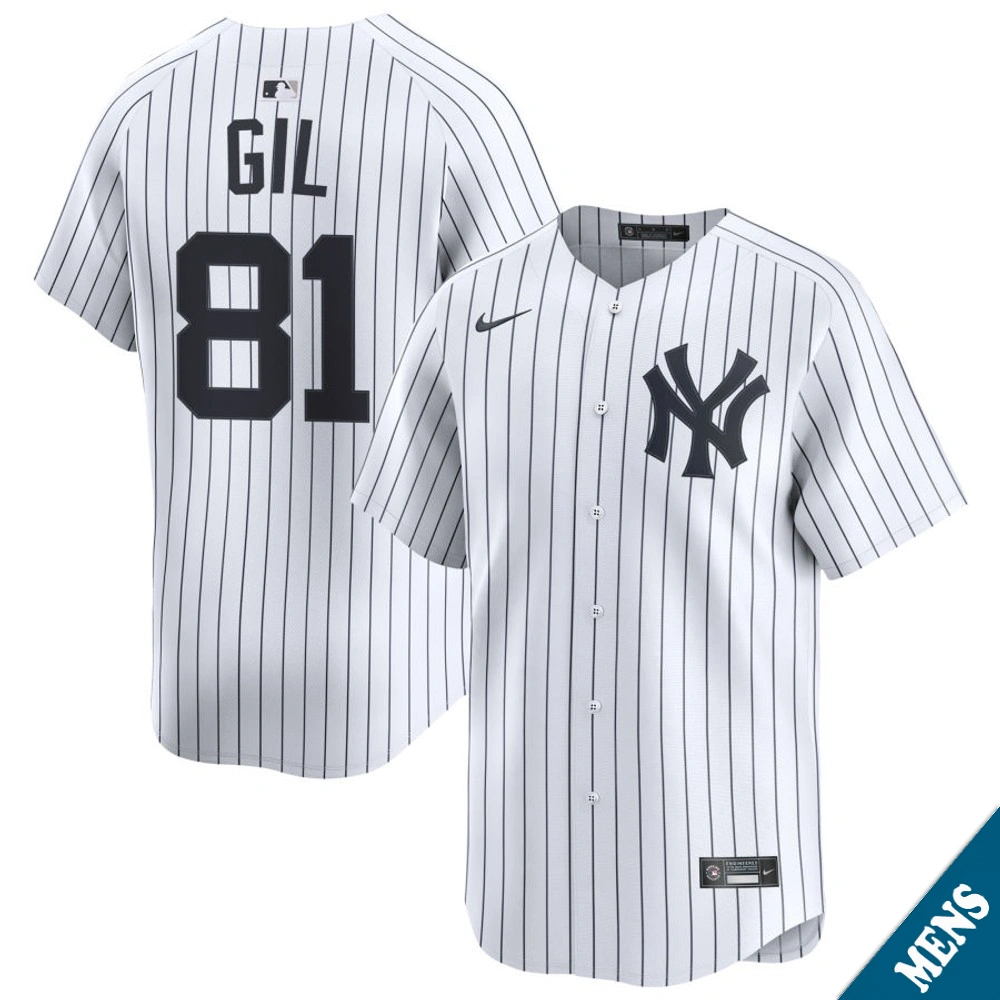 Men's New York Yankees Luis Gil #81 Home White Limited Jersey
