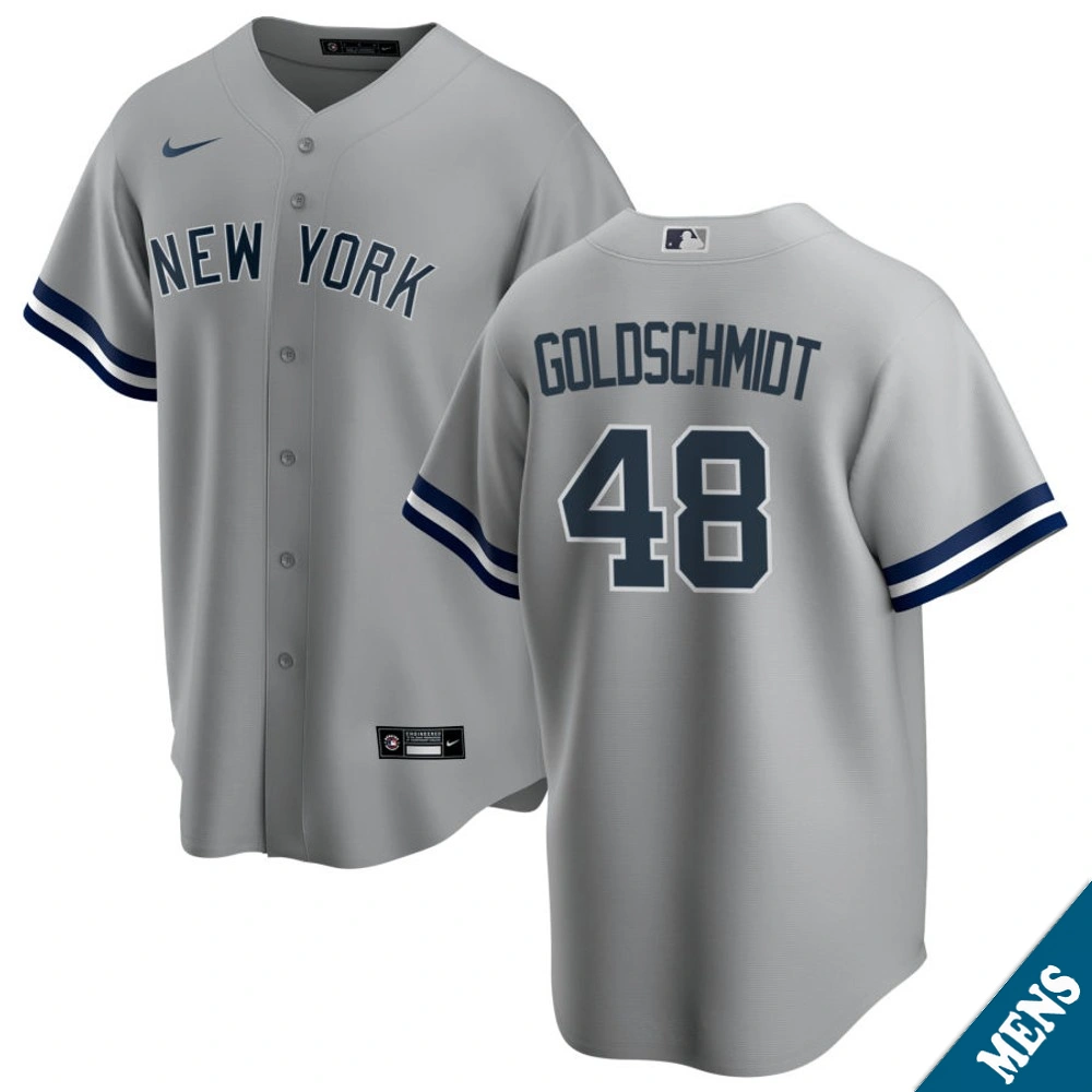 Men's New York Yankees Paul Goldschmidt #48 Gray Road Replica Jersey