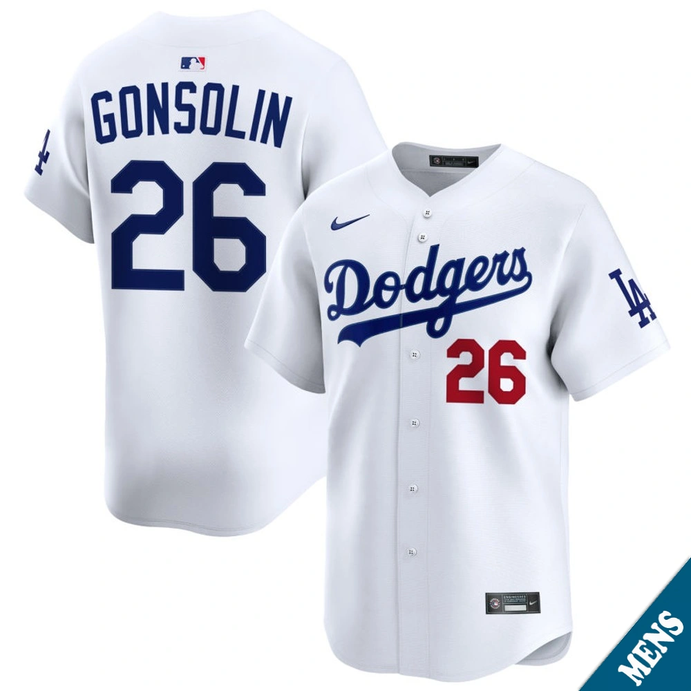 Men's Los Angeles Dodgers Tony Gonsolin #26 Home White Limited Jersey
