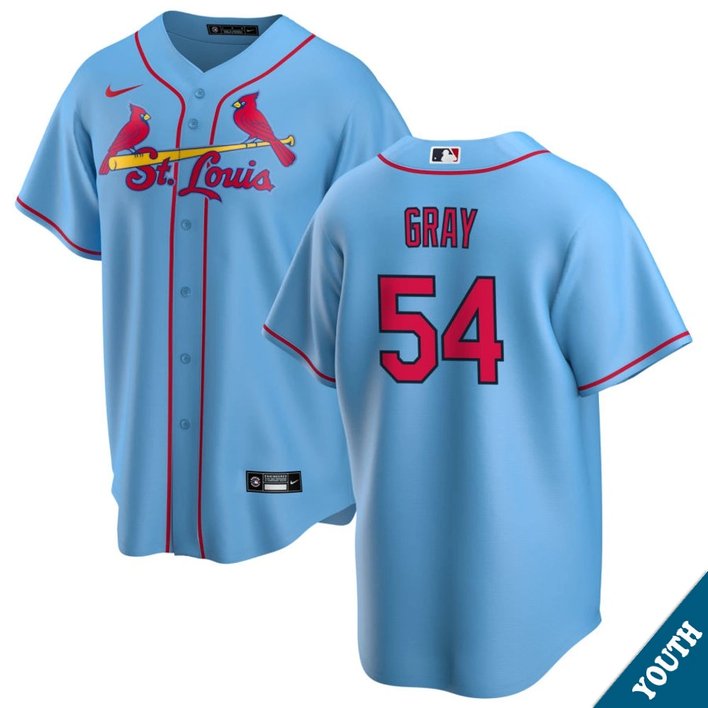 Youth St. Louis Cardinals Sonny Gray #54 Light Blue Alternate Replica Jersey