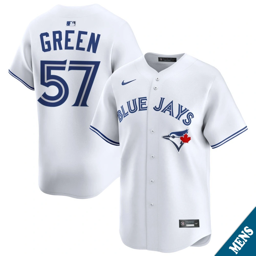 Men's Toronto Blue Jays Chad Green #57 Home White Limited Jersey