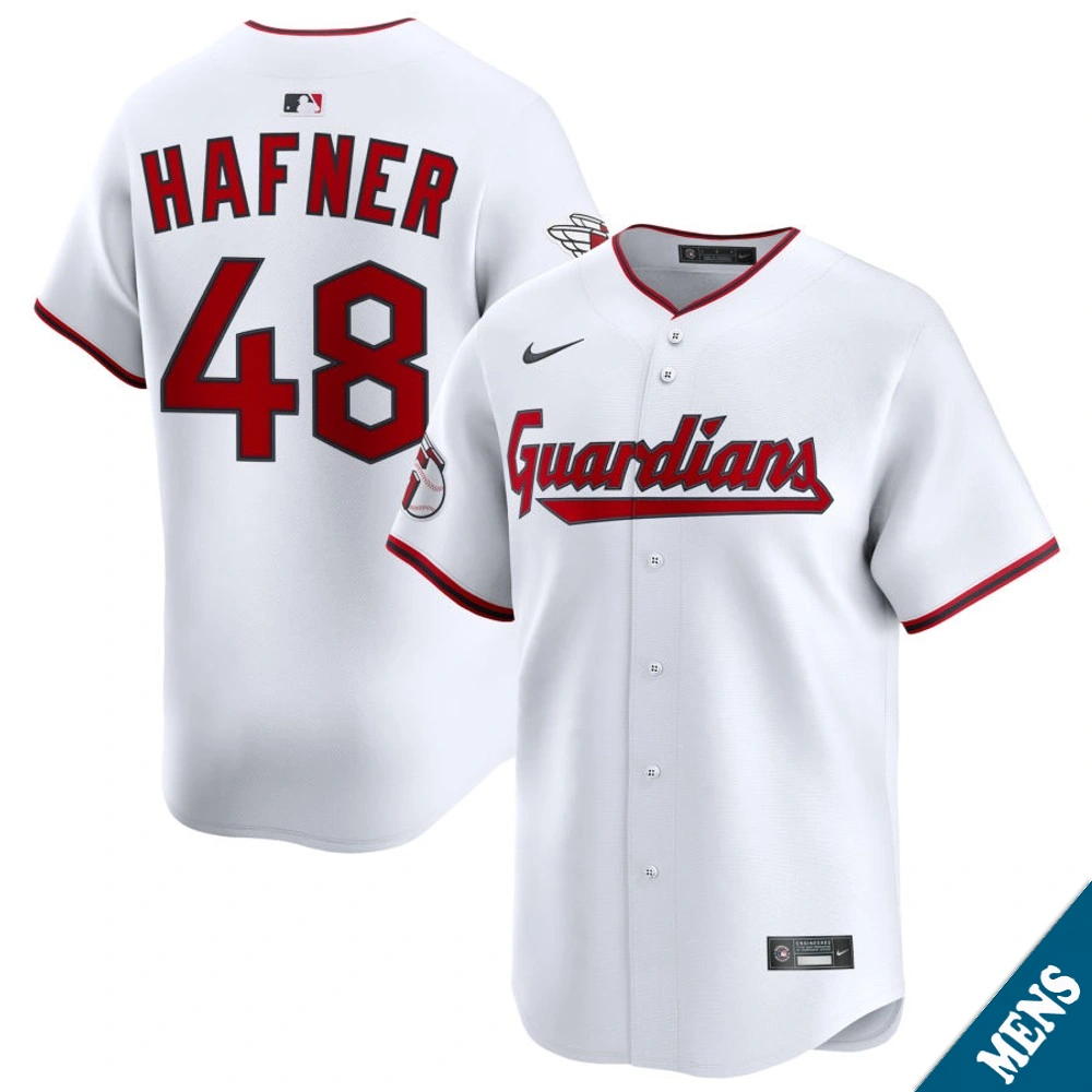 Men's Cleveland Guardians Travis Hafner #48 Home White Limited Former Player‌ Jersey