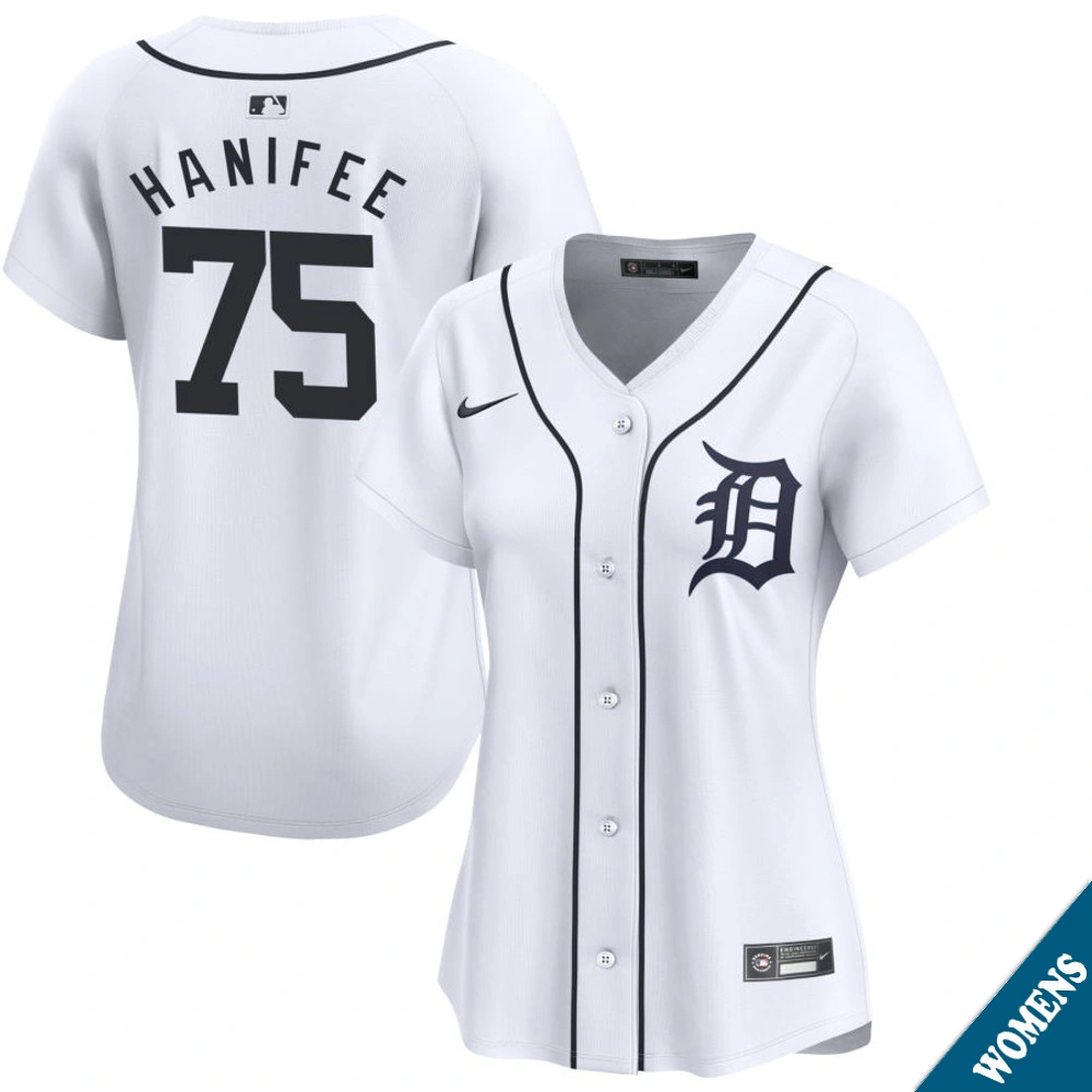 Women's Detroit Tigers Brenan Hanifee #75 Home White Limited Jersey