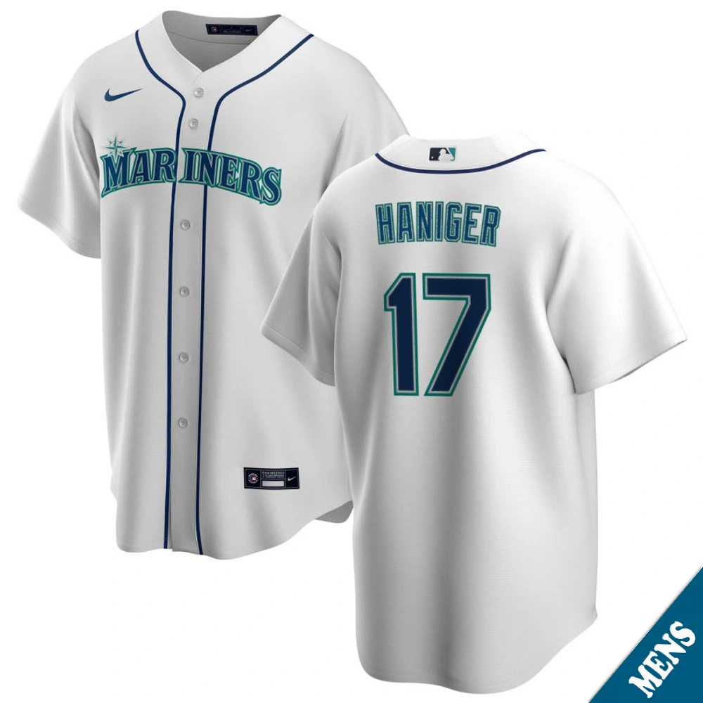 Men's Seattle Mariners Mitch Haniger #17 Home White Replica Jersey