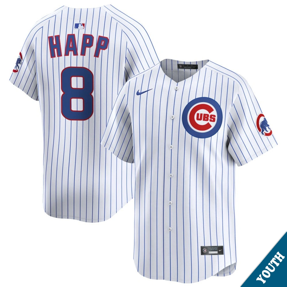 Youth Chicago Cubs Ian Happ #8 Home White Limited Jersey Youth Chicago Cubs Ian Happ #8 Home White Limited Jersey