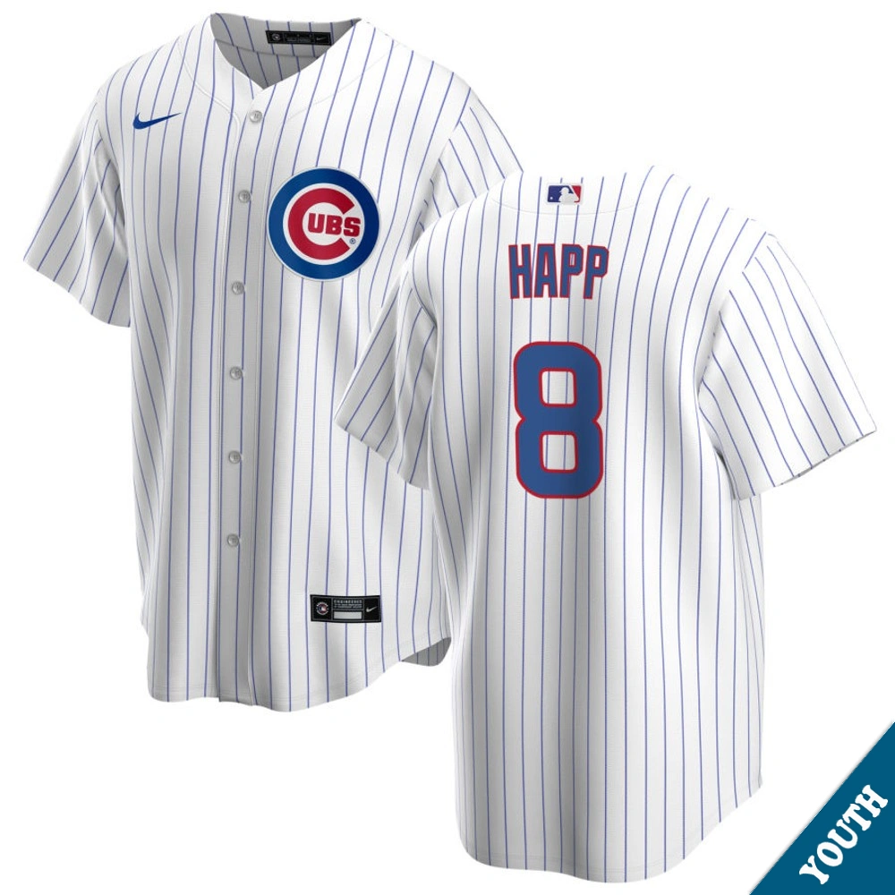 Youth Chicago Cubs Ian Happ #8 Home White Replica Jersey Youth Chicago Cubs Ian Happ #8 Home White Replica Jersey
