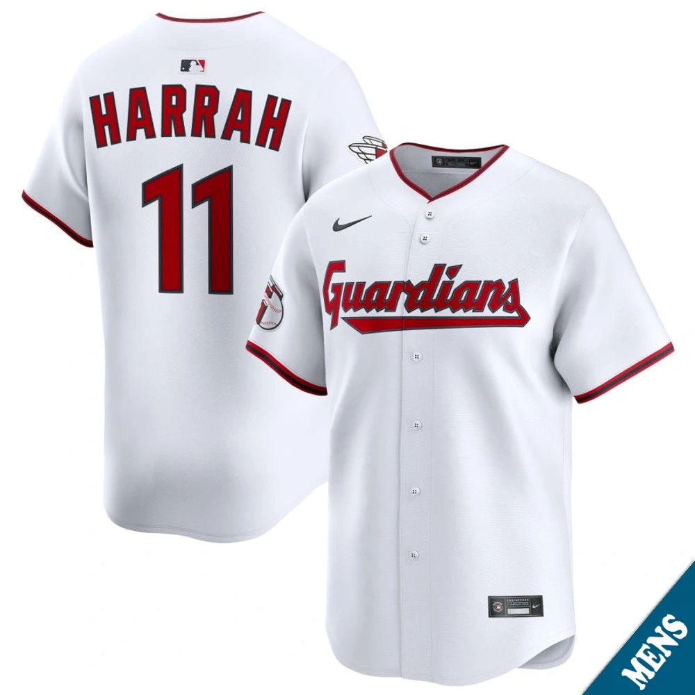 Men's Cleveland Guardians Toby Harrah #11 Home White Limited Former Player‌ Jersey