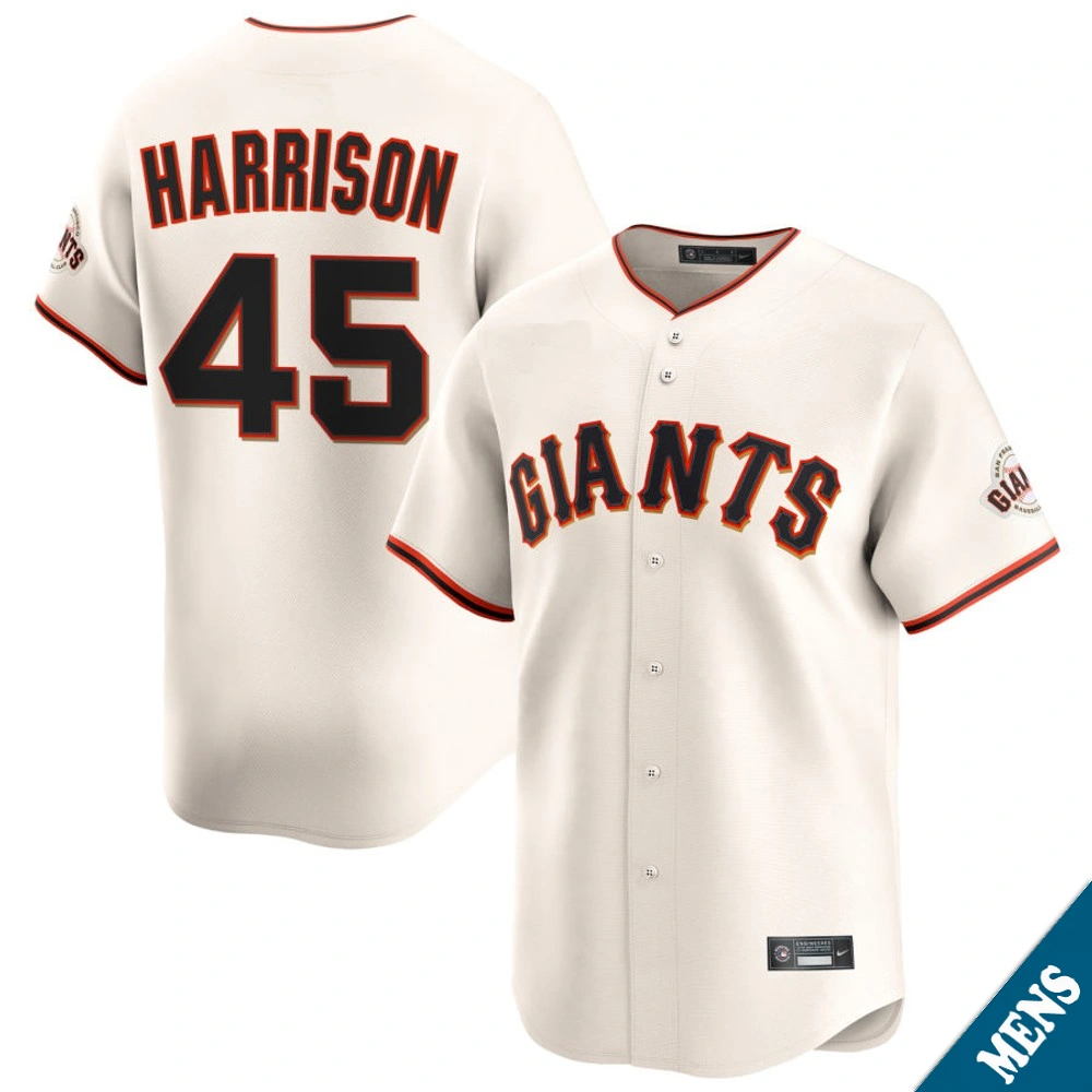 Men's San Francisco Giants Kyle Harrison #45 Home Cream Limited Jersey