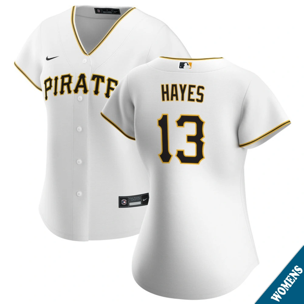 Women's Pittsburgh Pirates Ke'Bryan Hayes #13 Home White Replica Jersey