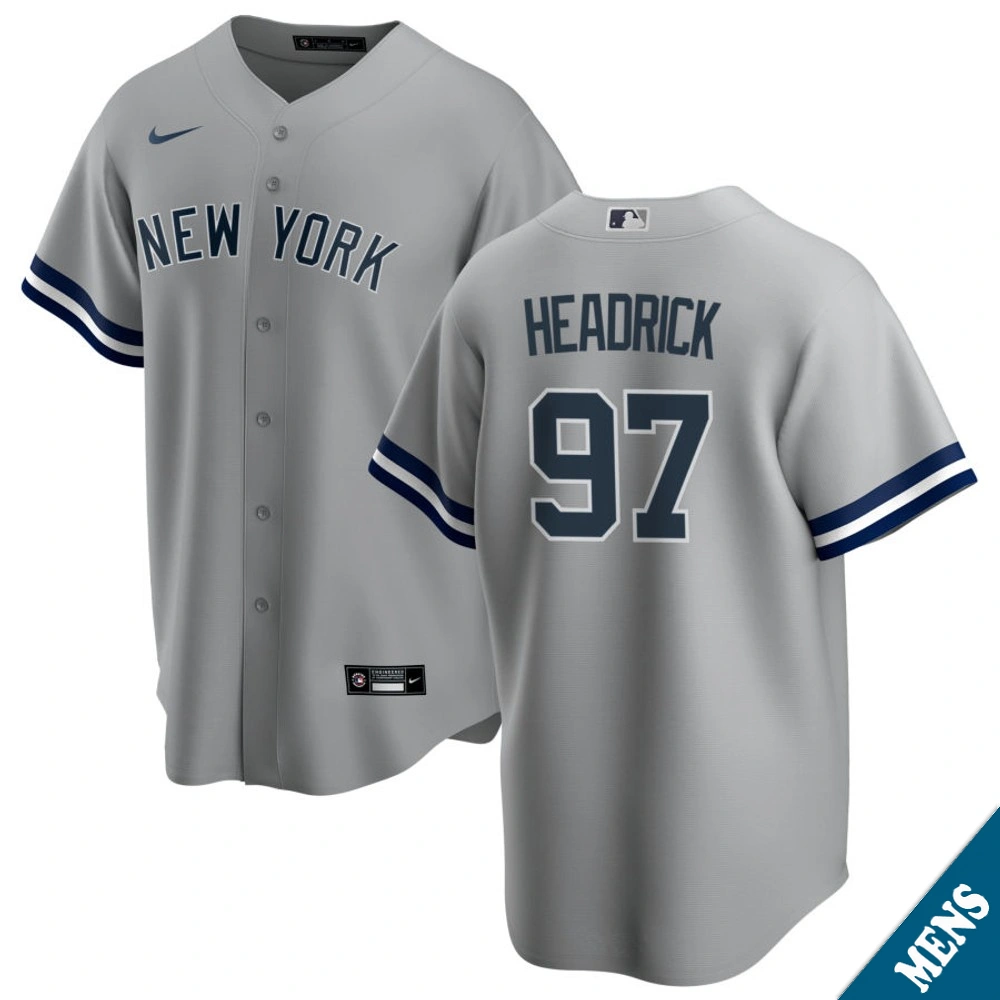 Men's New York Yankees Brent Headrick #97 Gray Road Replica Jersey