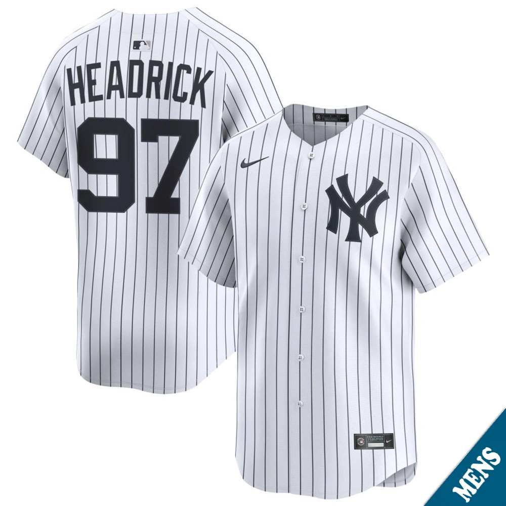 Men's New York Yankees Brent Headrick #97 Home White Limited Jersey