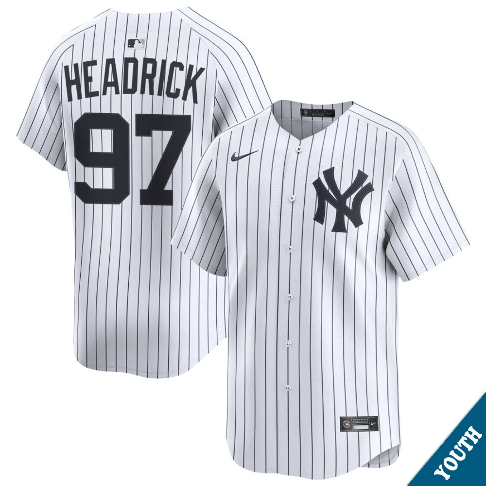 Youth New York Yankees Brent Headrick #97 Home White Limited Jersey