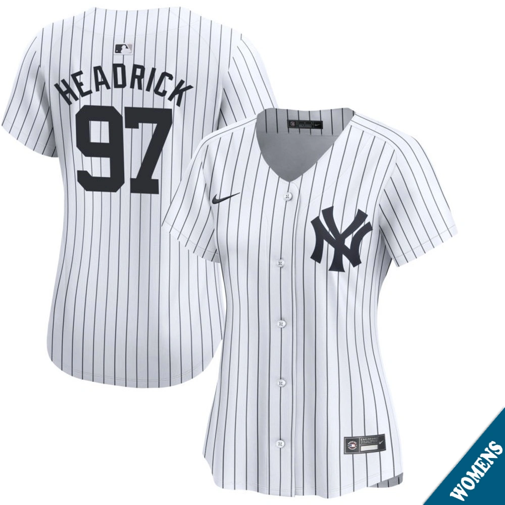 Women's New York Yankees Brent Headrick #97 Home White Limited Jersey