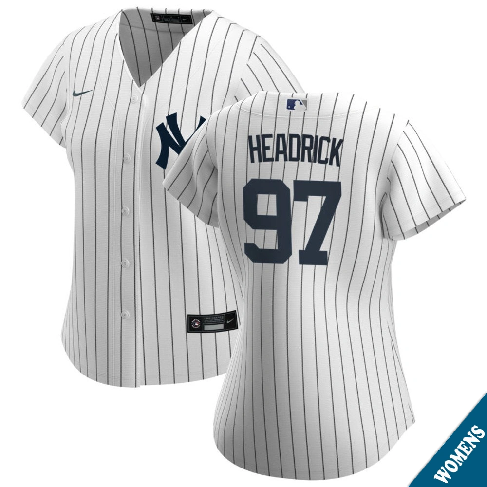 Women's New York Yankees Brent Headrick #97 Home White Replica Jersey