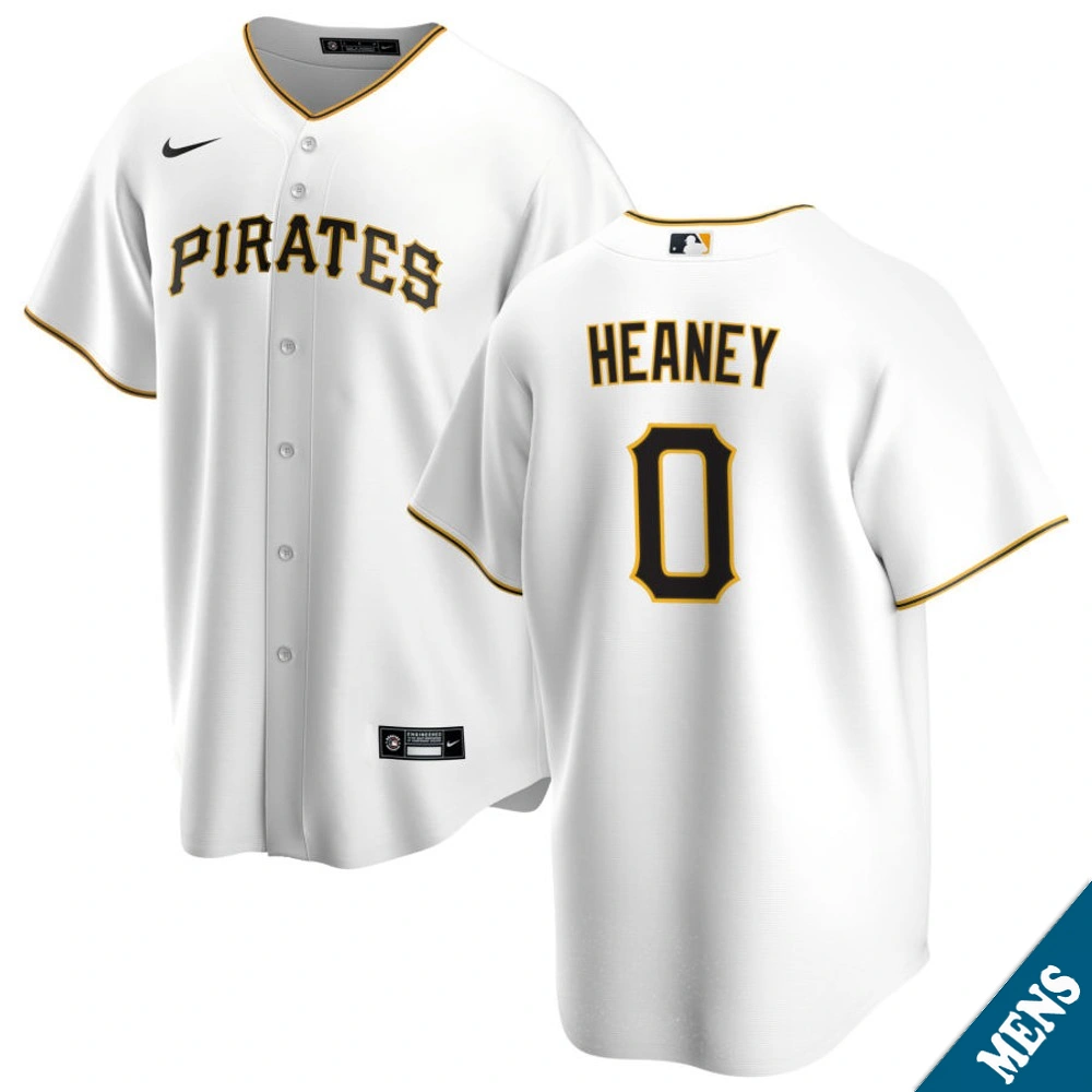 Men's Pittsburgh Pirates Andrew Heaney #0 Home White Replica Jersey Men's Pittsburgh Pirates Andrew Heaney #0 Home White Replica Jersey