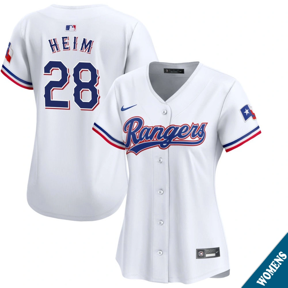 Women's Texas Rangers Jonah Heim #28 Home White Limited Jersey