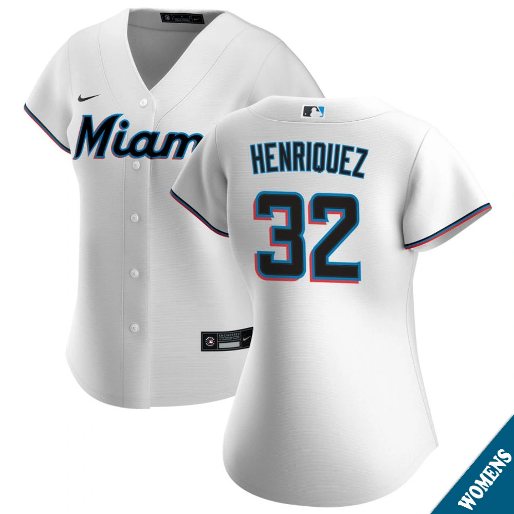 Women's Miami Marlins Ronny Henriquez #32 Home White Replica Jersey