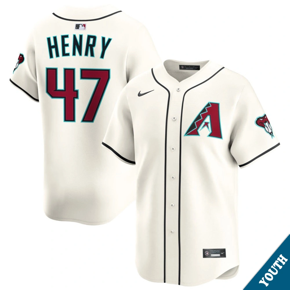 Youth Arizona Diamondbacks Tommy Henry #47 Home Cream Limited Jersey