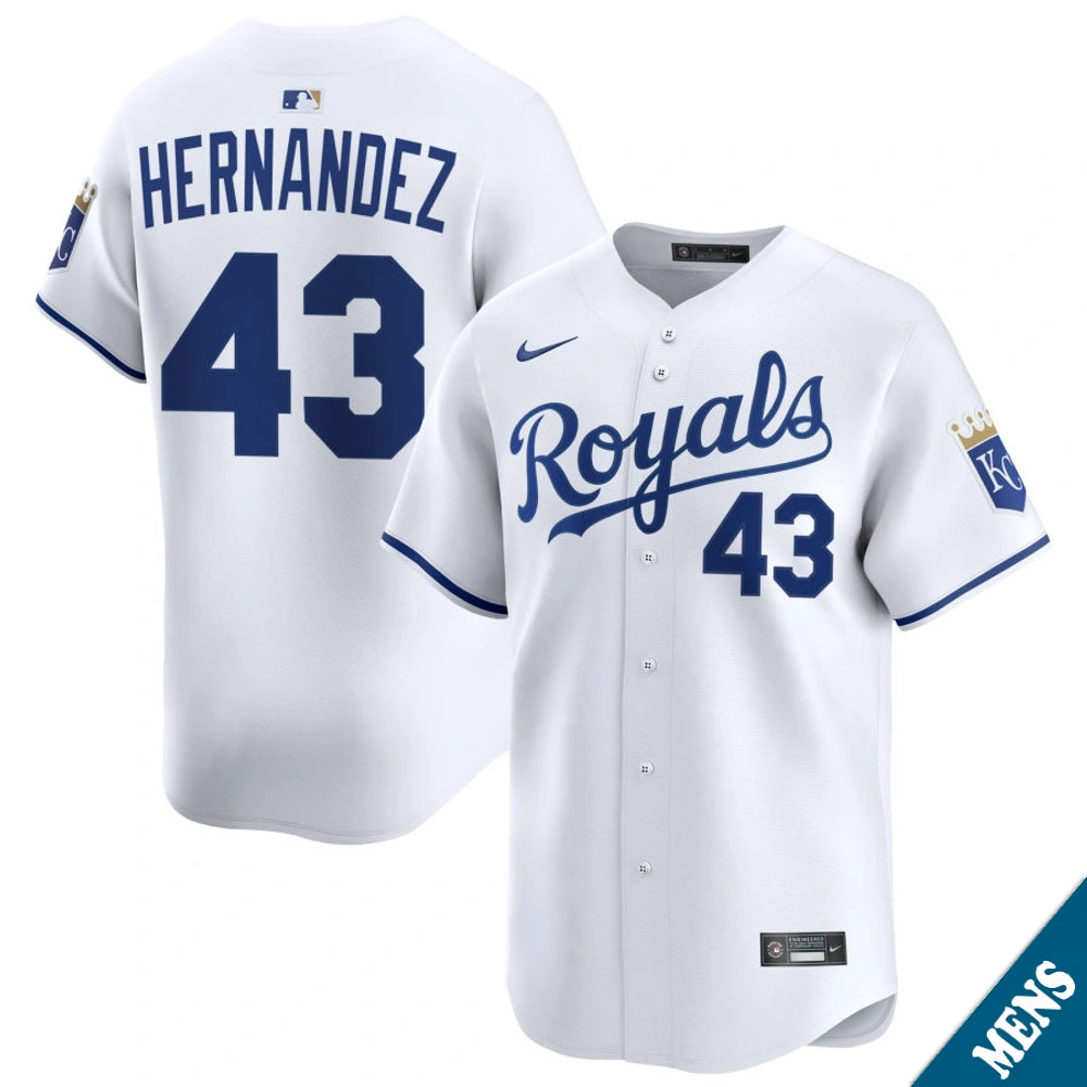 Men's Kansas City Royals Carlos Hernandez #43 Home White Limited Jersey