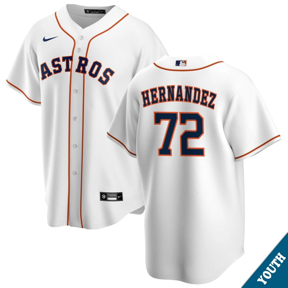 Youth Houston Astros Nick Hernandez #72 Home White Replica Jersey