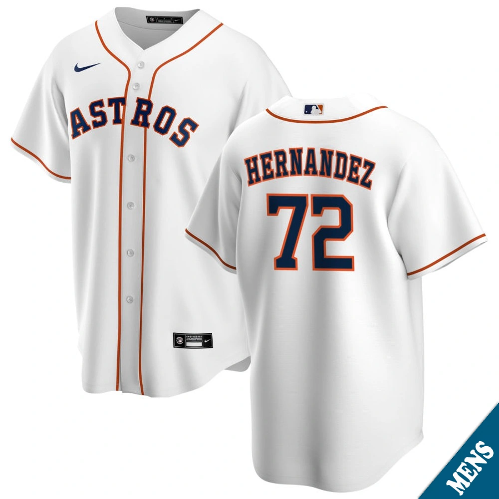 Men's Houston Astros Nick Hernandez #72 Home White Replica Jersey