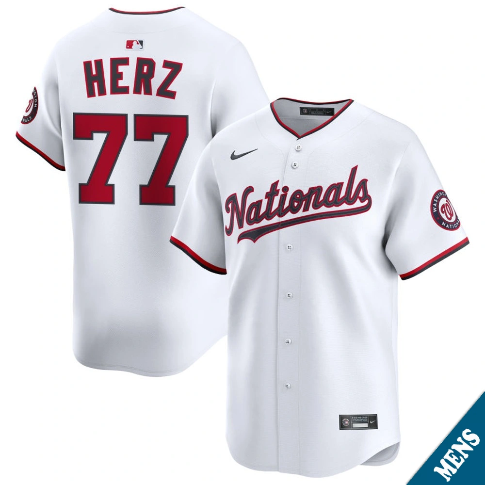 Men's Washington Nationals DJ Herz #77 Home White Limited Jersey