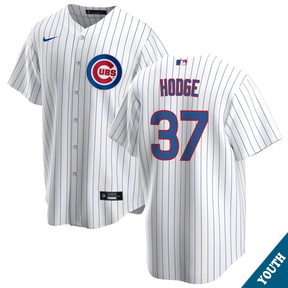 Youth Chicago Cubs Porter Hodge #37 Home White Replica Jersey