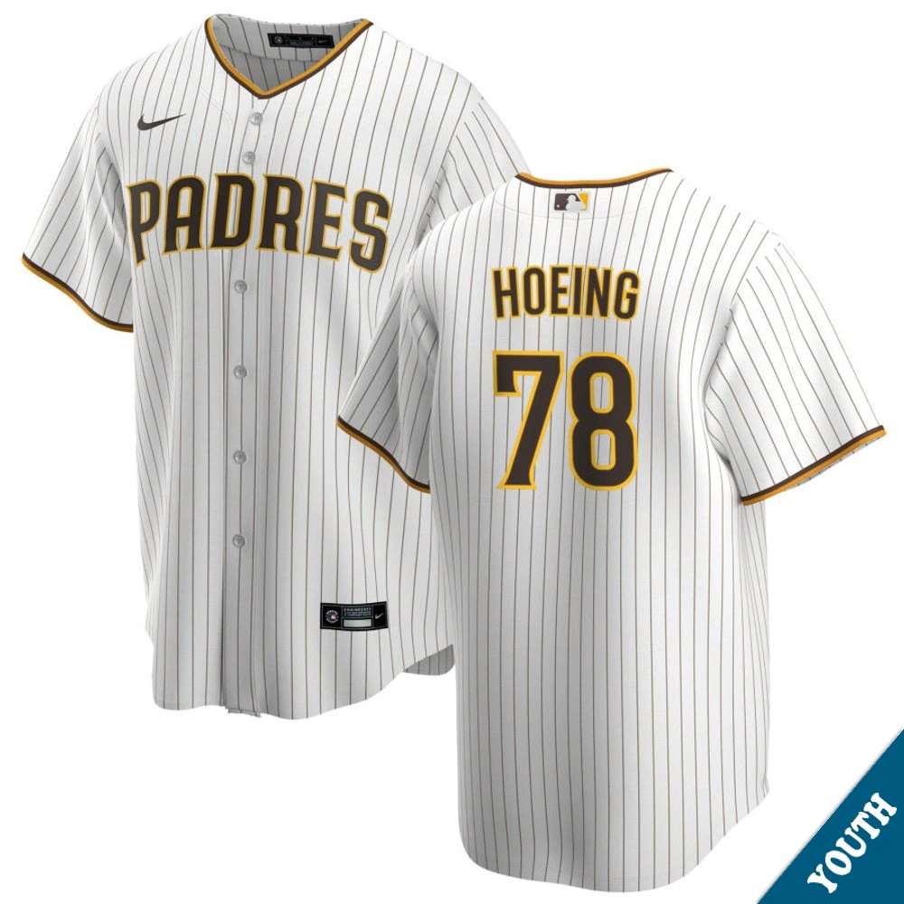 Youth San Diego Padres Bryan Hoeing #78 Home White Replica Jersey