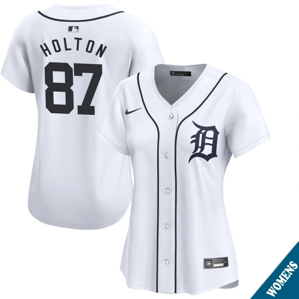 Women's Detroit Tigers Tyler Holton #87 Home White Limited Jersey