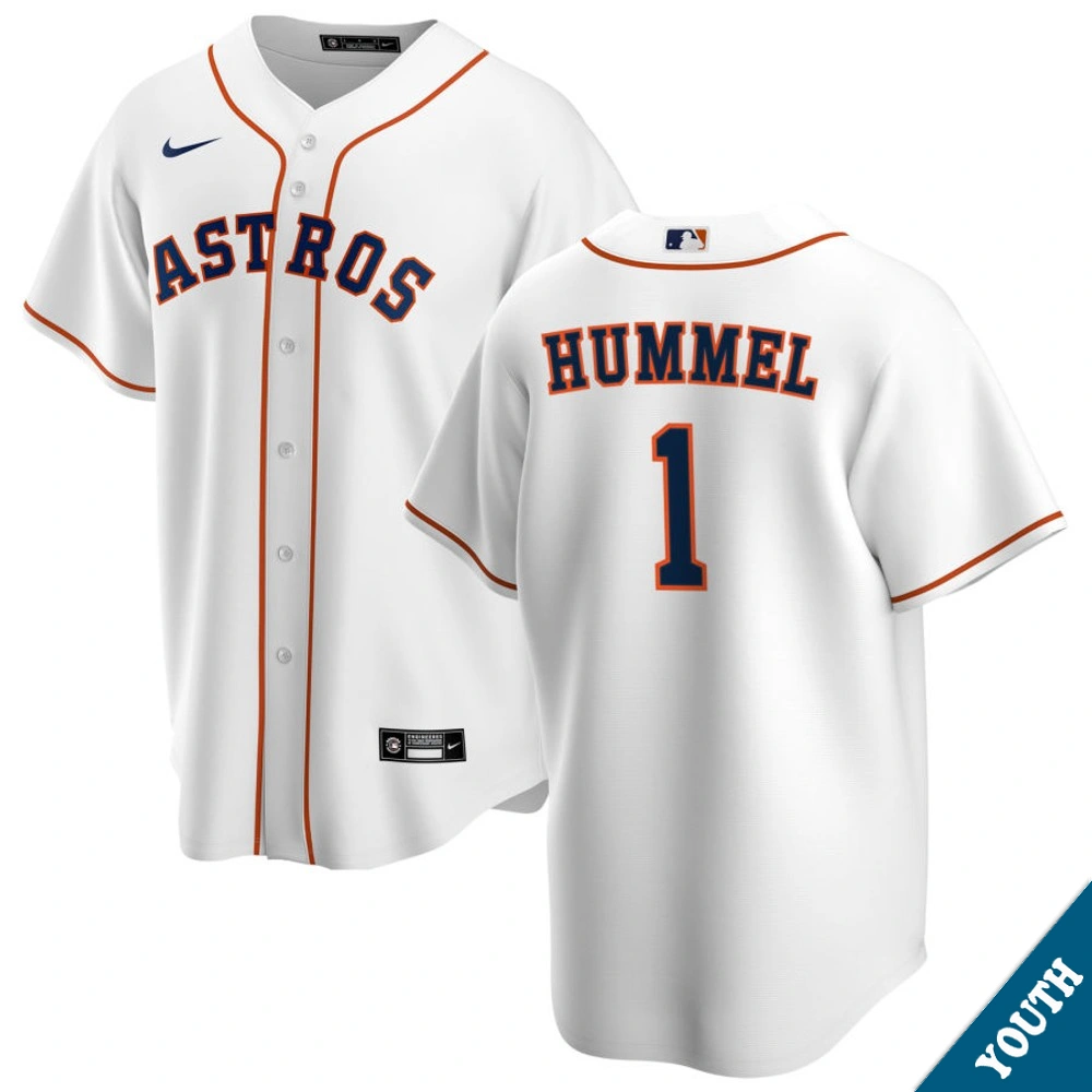 Youth Houston Astros Cooper Hummel #1 Home White Replica Jersey