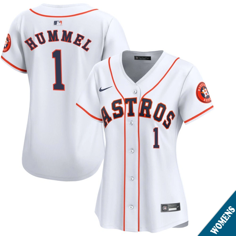 Women's Houston Astros Cooper Hummel #1 Home White Limited Jersey