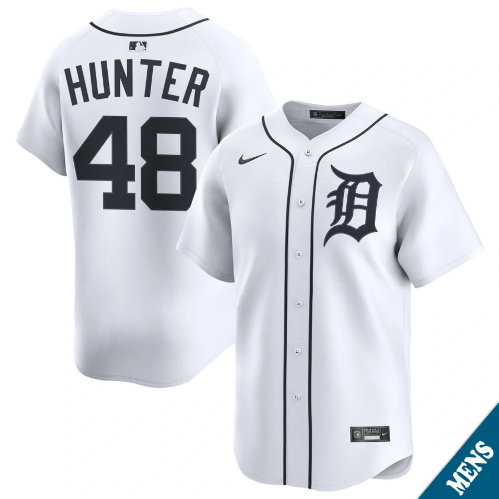 Men's Detroit Tigers Torii Hunter #48 Home White Limited Former Player Jersey Men's Detroit Tigers Torii Hunter #48 Home White Limited Former Player Jersey