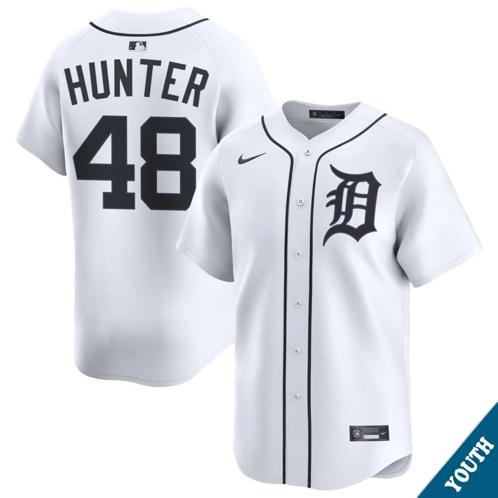 Youth Detroit Tigers Torii Hunter #48 Home White Limited Former Player‌ Jersey