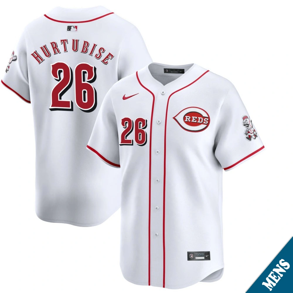 Men's Cincinnati Reds Jacob Hurtubise #26 Home White Limited Jersey