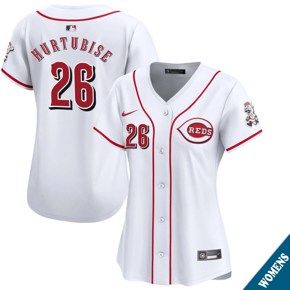 Women's Cincinnati Reds Jacob Hurtubise #26 Home White Limited Jersey Women's Cincinnati Reds Jacob Hurtubise #26 Home White Limited Jersey