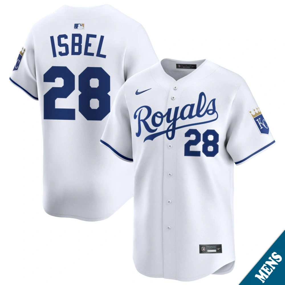 Men's Kansas City Royals Kyle Isbel #28 Home White Limited Jersey