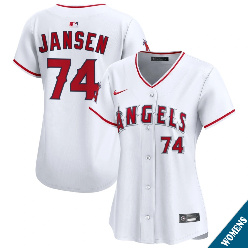 Women's Los Angeles Angels Kenley Jansen #74 Home White Limited Jersey