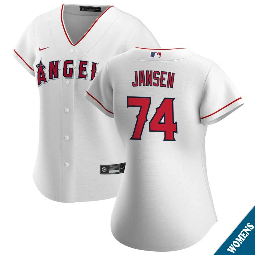 Women's Los Angeles Angels Kenley Jansen #74 Home White Replica Jersey
