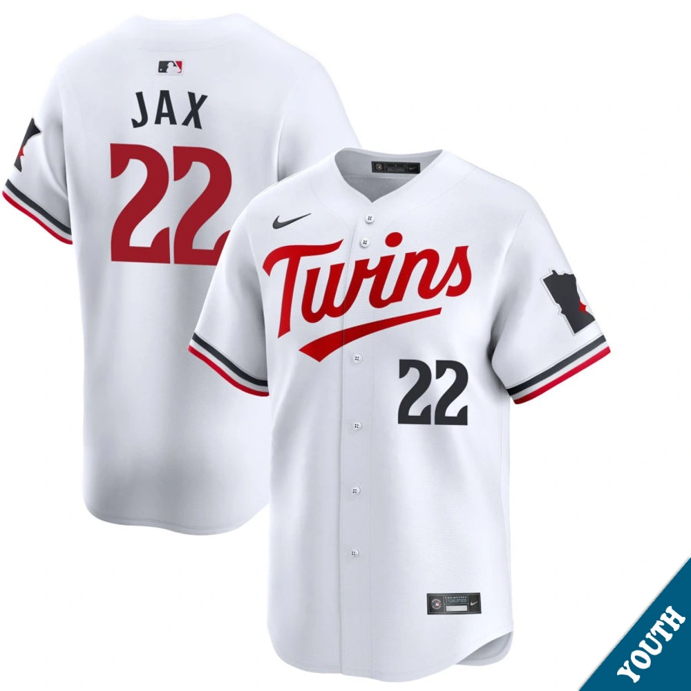 Youth Minnesota Twins Griffin Jax #22 Home White Limited Jersey