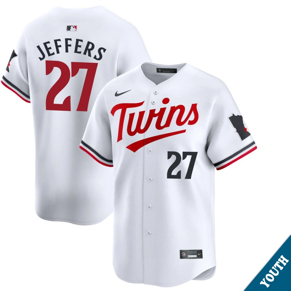 Youth Minnesota Twins Ryan Jeffers #27 Home White Limited Jersey