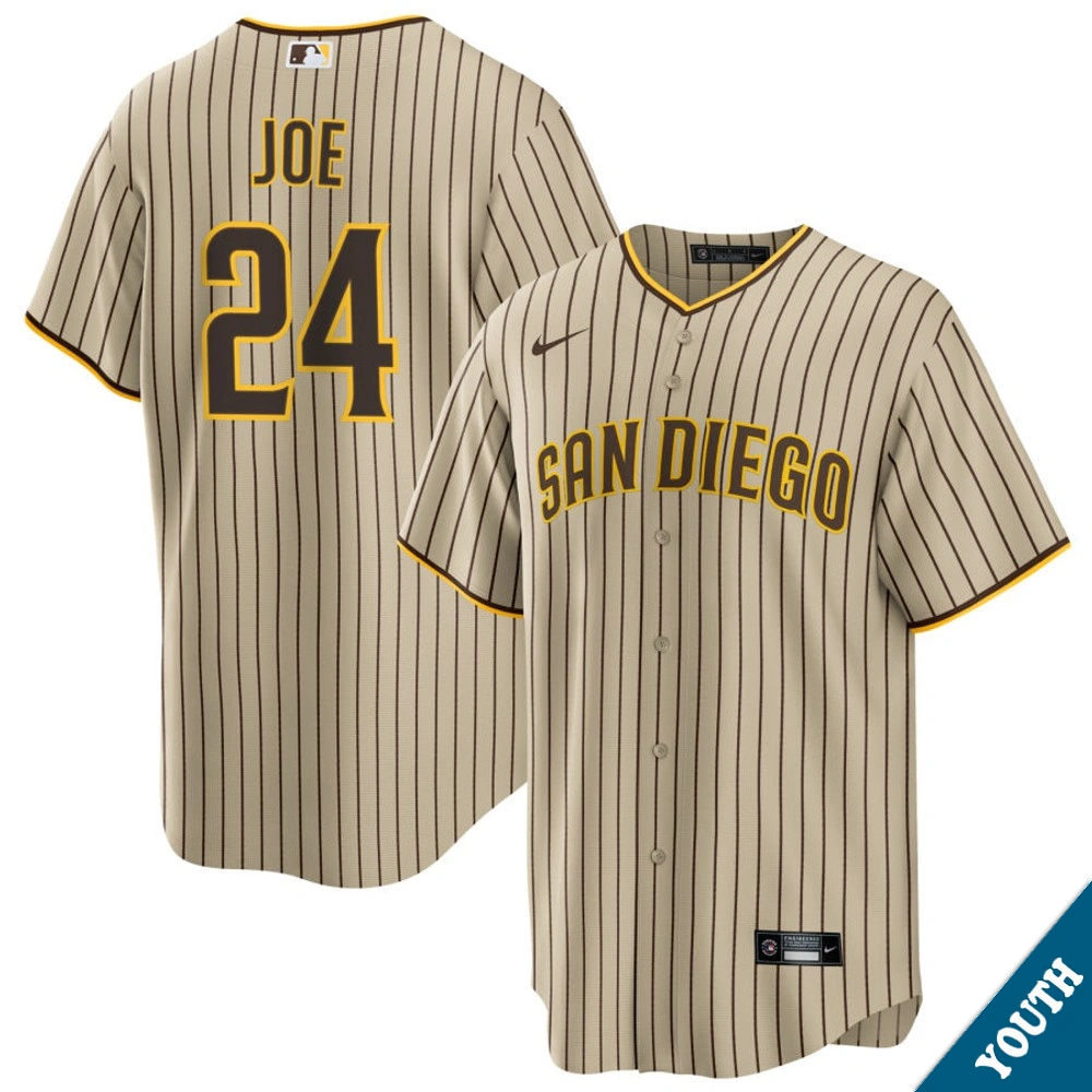 Youth San Diego Padres Connor Joe #24 Brown Road Replica Jersey