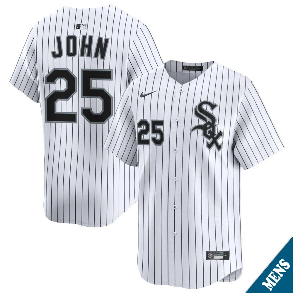 Men's Chicago White Sox Tommy John #25 Home White Limited Former Player Jersey Men's Chicago White Sox Tommy John #25 Home White Limited Former Player Jersey