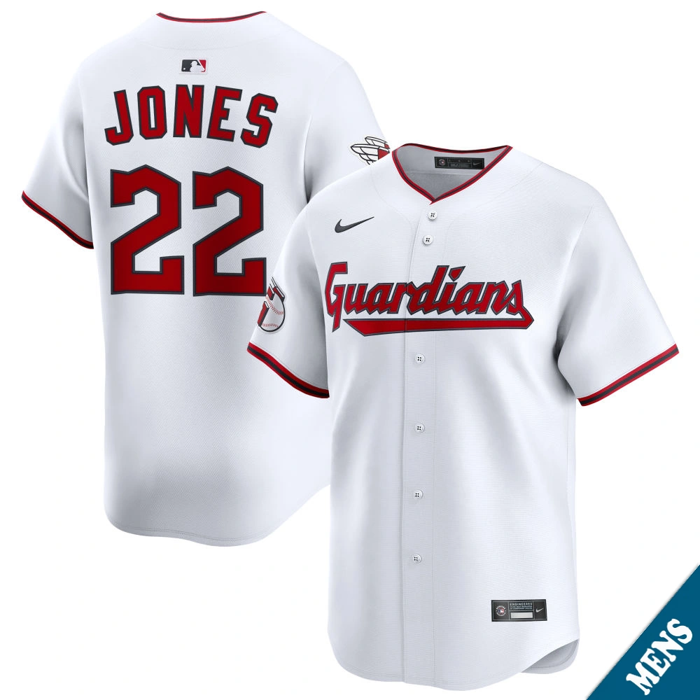 Men's Cleveland Guardians Nolan Jones #22 Home White Limited Jersey