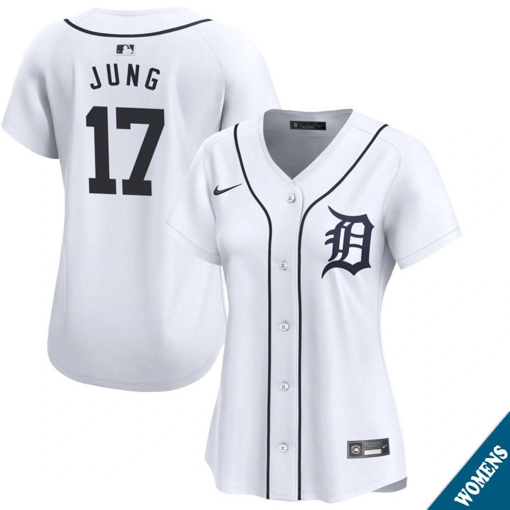 Women's Detroit Tigers Jace Jung #17 Home White Limited Jersey
