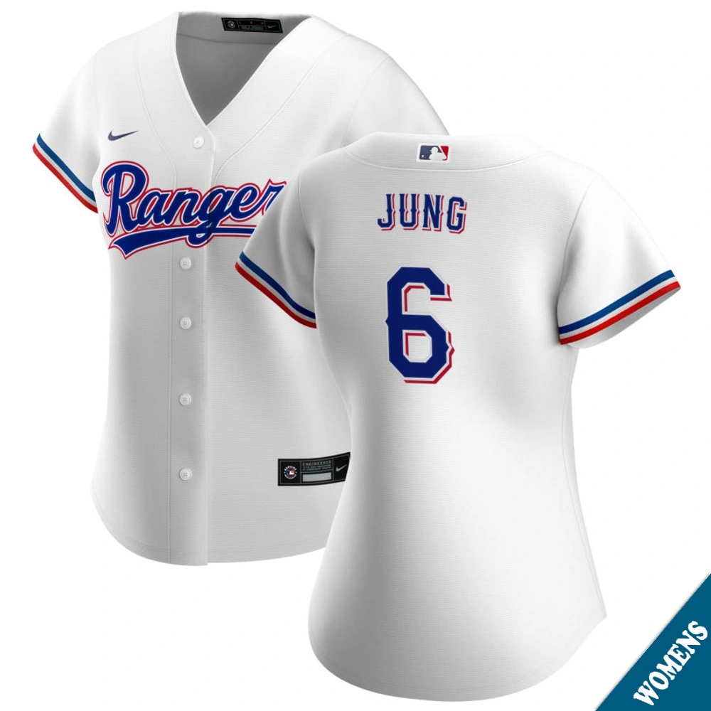 Women's Texas Rangers Josh Jung #6 Home White Replica Jersey